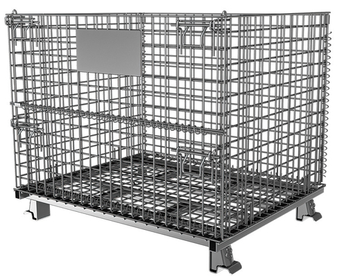 ภาชนะตาข่ายลวดเหล็กขนาดใหญ่ 1200 มม. สามารถพับเก็บได้ด้วย Half Drop Gate