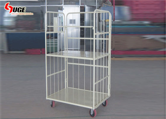 รถเข็นกรงเหล็กในตู้เย็นพร้อมล้อเลื่อน Pu แบบใบ้ 1200 * 800 * 1600 มม