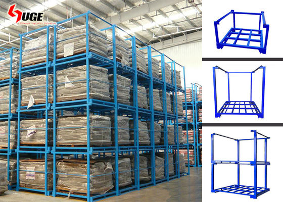 แข็งแรง Q235 เหล็กสามชั้นแบบเรียงซ้อน Stillages / ชั้นเก็บกรงผ้า